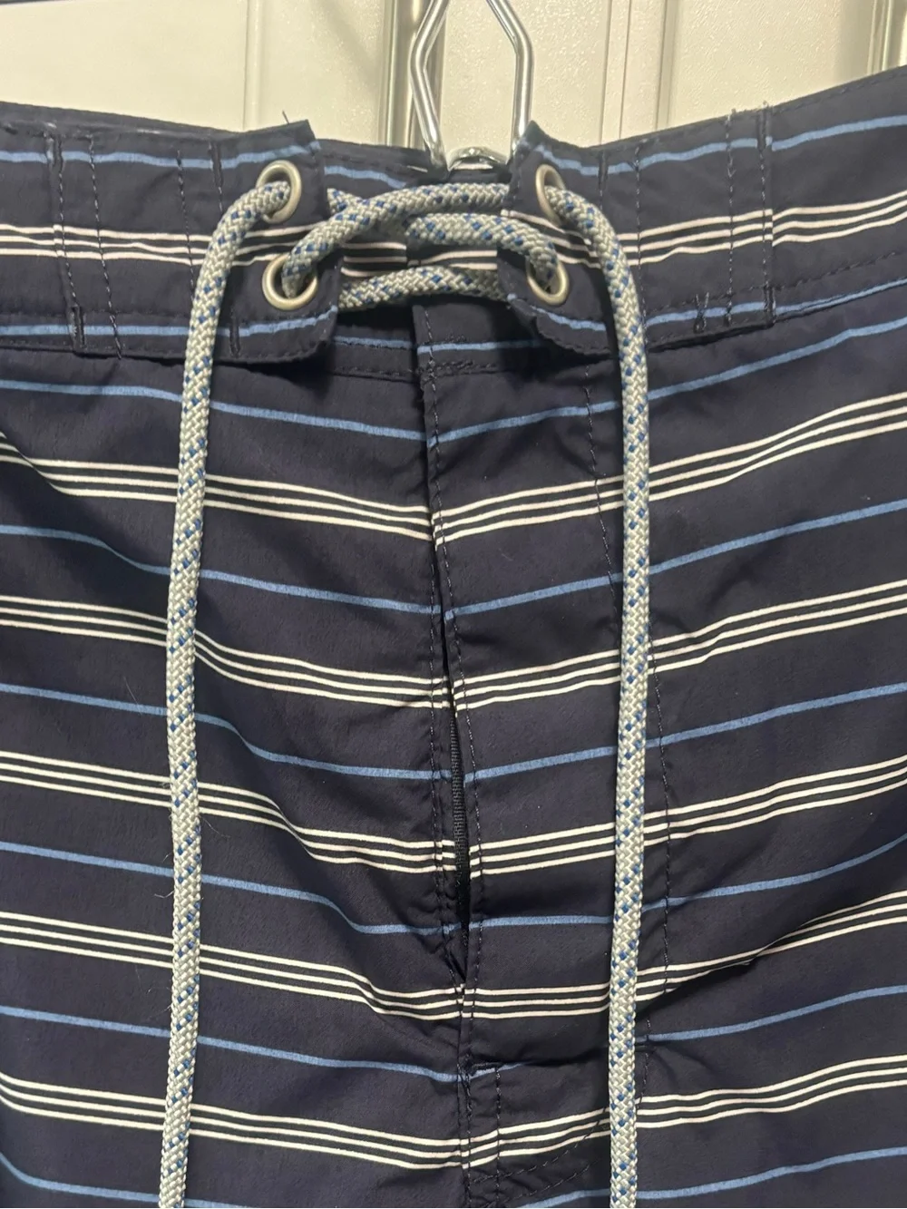 J. Crew Men's Navy Striped Swim Trunks size